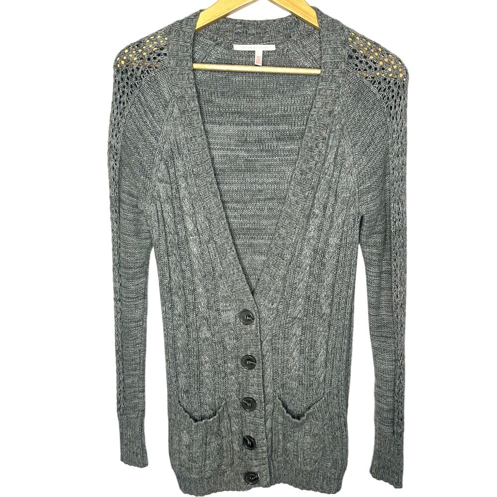 Victoria's‎ Secret Gray Knit Thick Button Down Cardigan SweaterTunic XS